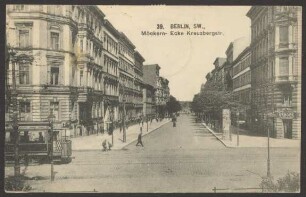 Ansichtskarte Kreuzung und Straßenbahn, Möckernstraße Ecke Kreuzbergstraße [1/2]