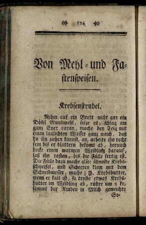 Von Mehl- und Fastenspeisen