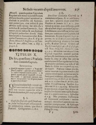 Titulus X. De his, quae fiunt a Praelatis sine consensu Capituli