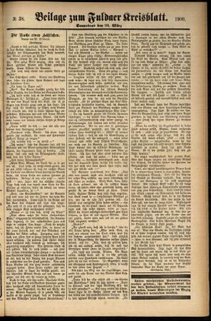 Zweite Ausgabe vom Samstag, den 31. März 1900.