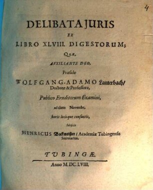 Delibata iuris ex libro XLVIII. Digestorum