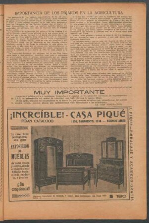Importancia de los pájaros en la agricultura