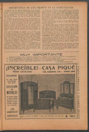 Importancia de los pájaros en la agricultura