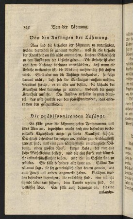 322-334, Von den Anfängen der Lähmung. - Die gelegentlichen Anfänge.