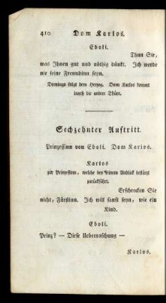 Sechzehnter Auftritt. Prinzessinn von Eboli. Dom Karlos