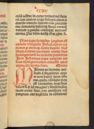 Pius papa secundus largitus est omnibus et singulis Infrascriptas orationes ...