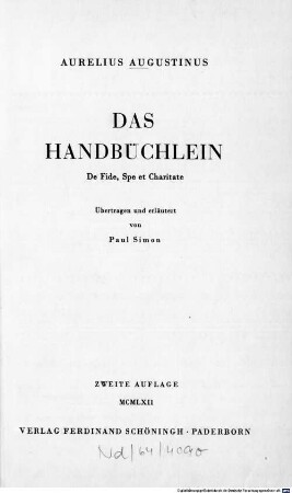 Das Handbüchlein