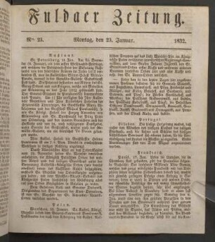 Montag, den 23. Januar. 1832