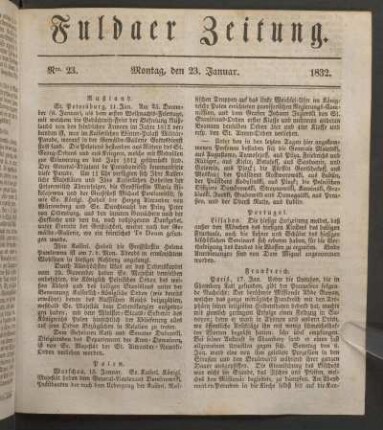Montag, den 23. Januar. 1832
