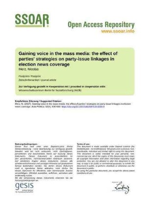 Gaining voice in the mass media: the effect of parties' strategies on party-issue linkages in election news coverage