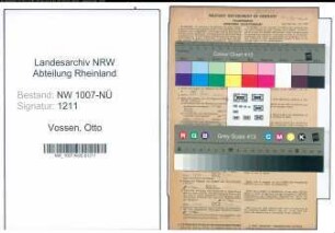 Entnazifizierung Otto Vossen , geb. 10.02.1902 (Dentist)