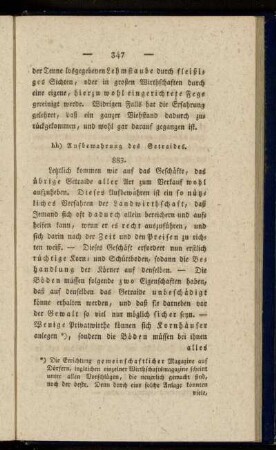 hh) Aufbewahrung des Getraides.