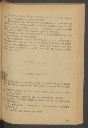 Capítulo XVI - Hombre para todo.