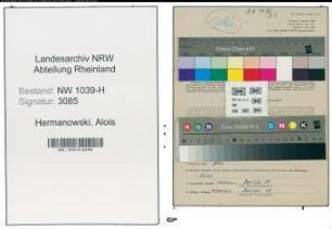 Entnazifizierung Alois Hermanowski , geb. 27.03.1896 (Angestellter)