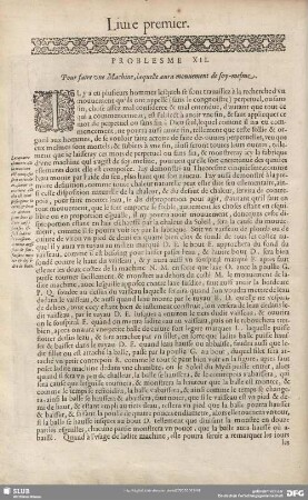 PROBLESME XII. Pour faire une Machine, laquelle aura mouvement de soy-mesme.