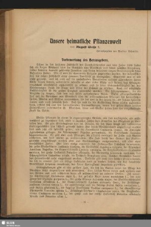Unsere heimatliche Pflanzenwelt