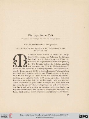 Die mythische Zeit. Vom Ende der zwanziger bis Ende der dreißiger Jahre
