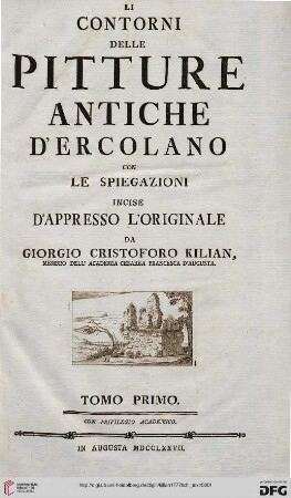 Band 1: Li Contorni Delle Pitture Antiche D'Ercolano: Con Le Spiegazioni Incise D'Appresso L'Originale: Testo
