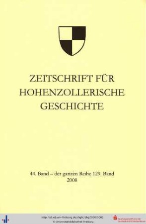44(129): Zeitschrift für Hohenzollerische Geschichte