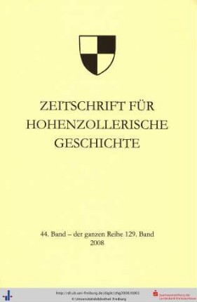 44(129): Zeitschrift für Hohenzollerische Geschichte