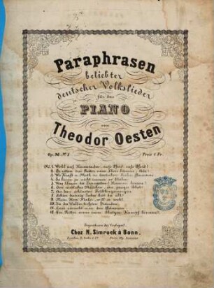 Paraphrasen beliebter deutscher Volkslieder für das Piano : op. 96, 10. In des Waldes tiefsten Gründen