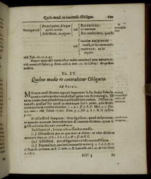 Tit. XV. Quibus modis re contrabitur Obligatio.