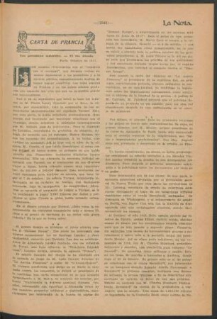 Carta de Francia : Los personajes inmorales. - El oro alemán