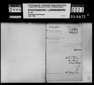 Prüfung der Kanzleikassenrechnungen des Oberamts Öhringen