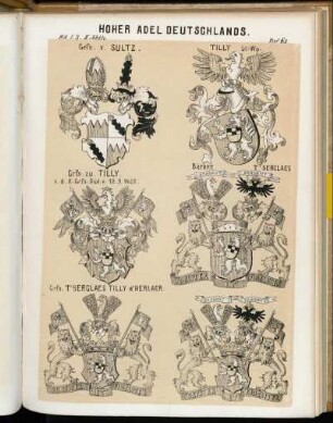 Taf. 63. Grfn. v. Sultz. - Tilly St-Wp. - Grfn zu Tilly. - Barone T'Serclaes - Grfn. T'Serclaes Tilly d' Herlaer.