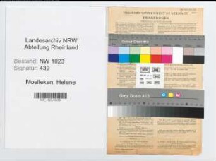Entnazifizierung Helene Moelleken , geb. 04.08.1901 (Kauffrau)