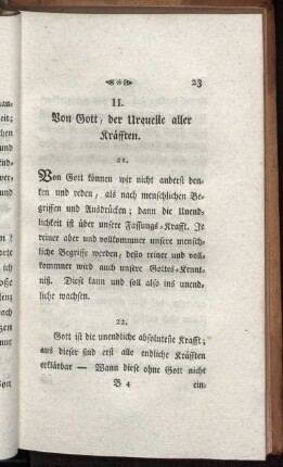 II. Von Gott, der Urquelle aller Kräfften.