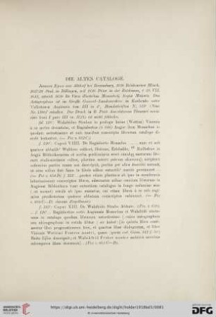 Die alten Cataloge
