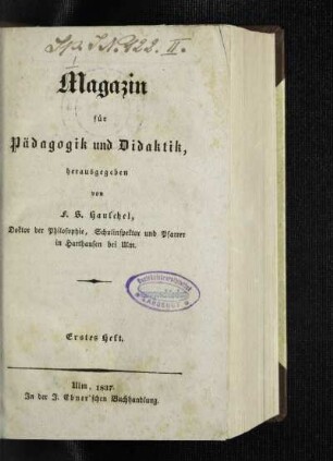 2: Magazin für Pädagogik und Didaktik - 2.1837