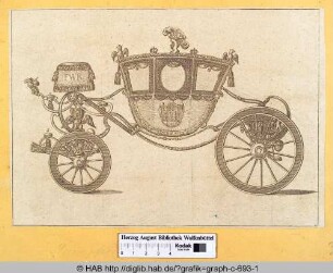 Königlicher Kutschwagen mit Wappen des Königs v. Preußen.