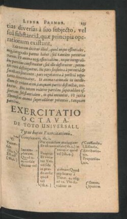 Exercitatio Octava. De Toto Universali.
