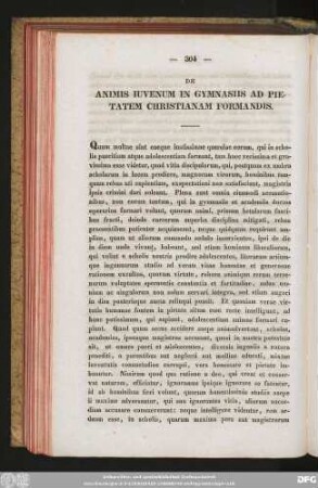 [XVIII.] De Animis Iuvenum In Gymnasiis Ad Pietatem Christianam Formandus.
