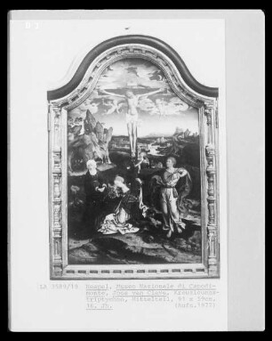Triptychon mit der Kreuzigung Christi, Stiftern und Heiligen — Kreuzigung Christi
