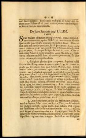De Iure Amoris ergà Deum. Caput I.