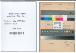 Entnazifizierung Paul Jop , geb. 03.10.1903 (Schlosser)