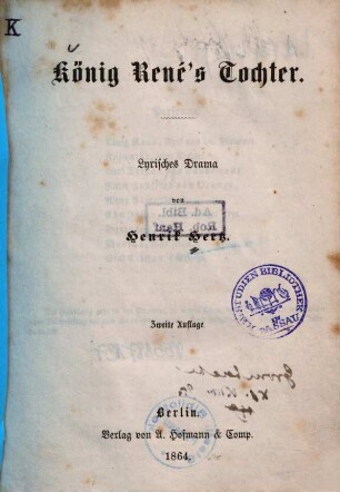 König René's Tochter : lyrisches Drama