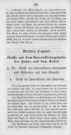 Drittes Capitel. Griffe mit dem Unterofficiergewehr, der Fahne und dem Säbel.