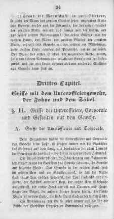 Drittes Capitel. Griffe mit dem Unterofficiergewehr, der Fahne und dem Säbel.