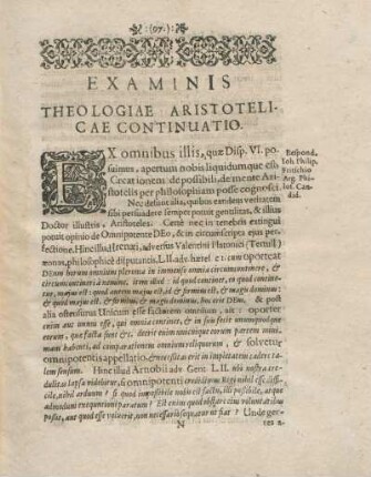 Examinis Theologiae Aristotelicae Continuatio.