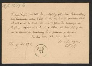 Brief an Friedrich Wilhelm Jähns : 29.05.1876