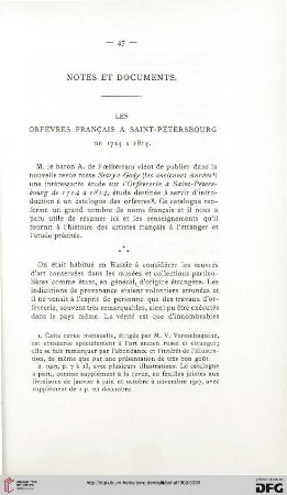 Notes et documents