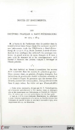 Notes et documents