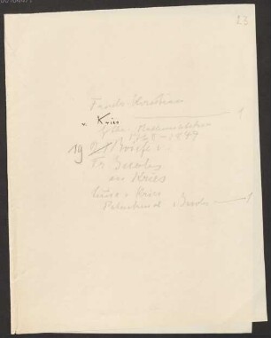 Friedrich Jacobs (1764-1847) Nachlass: Briefe von Friedrich Jacobs an Friedrich Christian Kries - BSB Jacobsiana II.1. Kries, Friedrich Christian