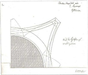 Stegmann, Carl von; Zeichnungen für Publikationen - Säulenkapitell aus San Lorenzo in Florenz (Teilgrundriss)