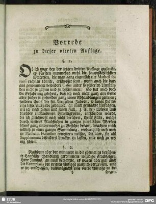 Vorrede zu dieser vierten Auflage