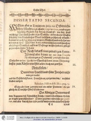 Dissertatio Secunda